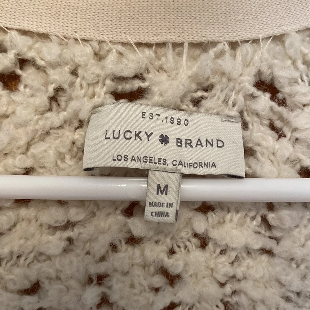 Lucky Brand Woman’s Cream Cardigan, Size M - Picture 3 of 3